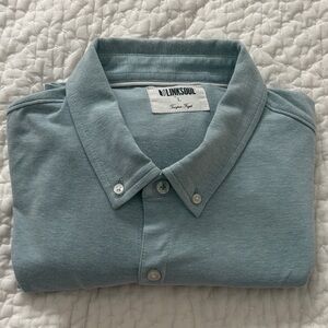 Linksoul Men's Light Blue Casual Button Down Shirt